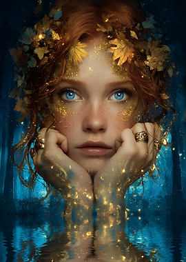 Golden Autumn Fairy Portrait