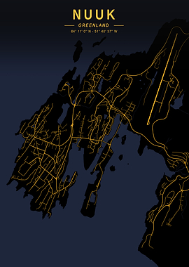 Nuuk Golden City Map