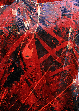 Abstract Red and Black Painting