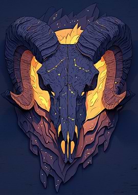 Ram Skull Constellation Art