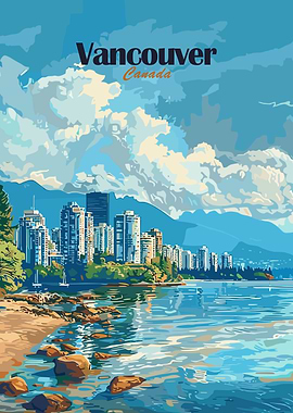 Vancouver Canada Cityscape Art