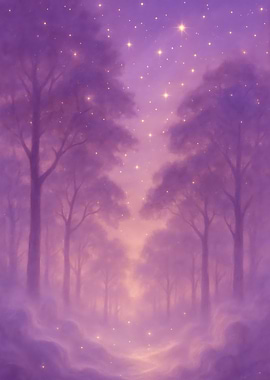Purple Forest with Stars