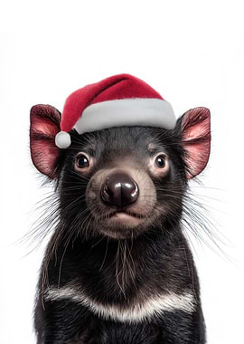 Tasmanian Devil Christmas Portrait