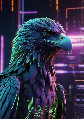 Cyberpunk Eagle – Majestic Power Meets Futuristic Style