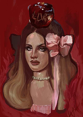 Lana Del Rey Portrait with Apple