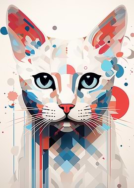 Abstract Cat Portrait