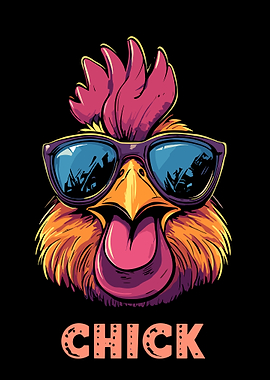 Cool Chick Cartoon Illustration