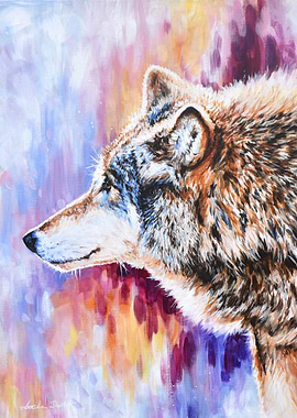 Wolf Portrait Painting