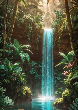 Tropical Waterfall Paradise