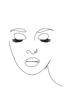 Minimalist Line Art Woman's Face