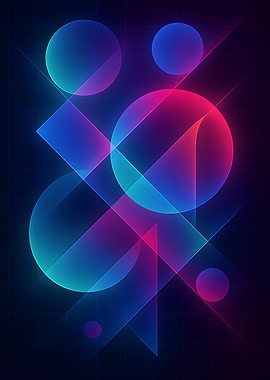 Abstract Geometric Neon Shapes