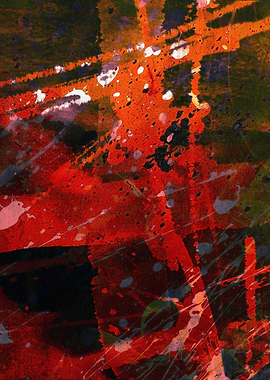 Abstract Red and Orange Paint Splatter