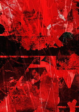 Abstract Red and Black Composition
