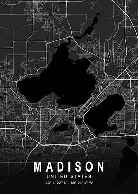 Madison Dark Map