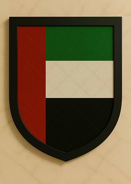 United Arab Emirates Flag Shield - Marble look