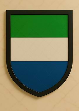 Sierra Leone Flag Shield - Marble look