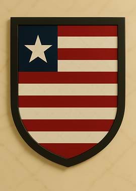 Liberian Flag Shield - Marble look
