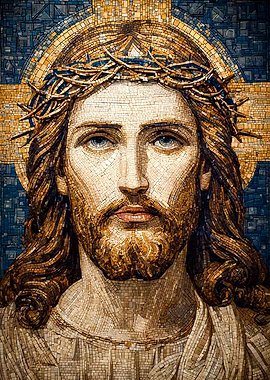 Jesus Christ Mosaic Portrait