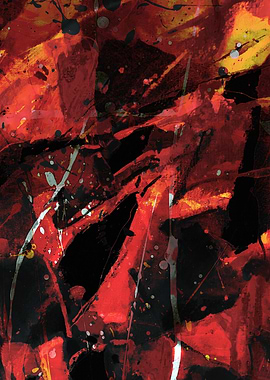 Abstract Red and Black Painting