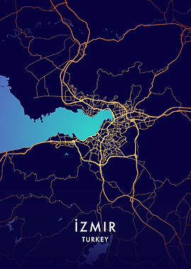 Izmir, Turkey City Map