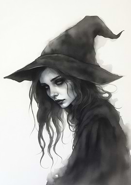 watercolor witch