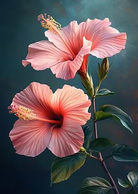 Pink Hibiscus Flowers