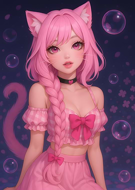 Sweet Pink Cat girl