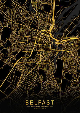 Golden Belfast City Map