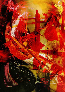 Abstract Red and Yellow Painting