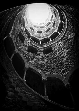 Initiation Well in Quinta da Regaleira Palace, Sintra, Portugal. Used by Freemasons and Alchemists for rituals