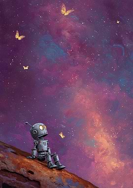 Robot Gazing at Butterflies in Space