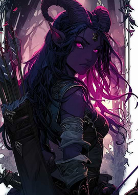Tiefling Archer in Forest