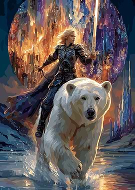 Warrior on Polar Bear Fantasy Art
