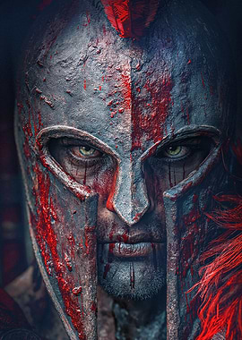 Bloody Spartan Warrior Portrait
