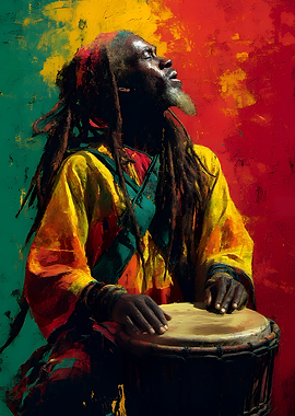 Rasta Drummer Painting