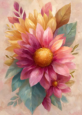 Floral Arrangement with Pink and Yellow Flowers