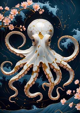 Octopus Kintsugi Art