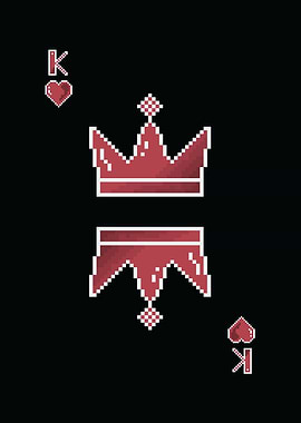 Pixel Art King of Hearts