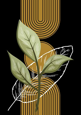 Botanical Art with Geometric Elements