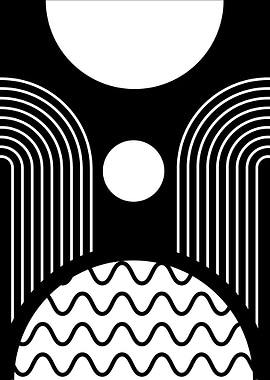 Abstract Black and White Geometric Design