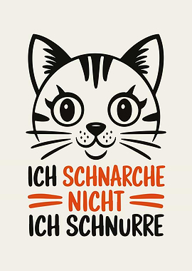 Ich Schnarche Nicht Cat Illustration
