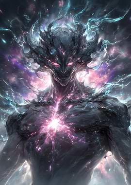 Cosmic Entity with Glowing Core