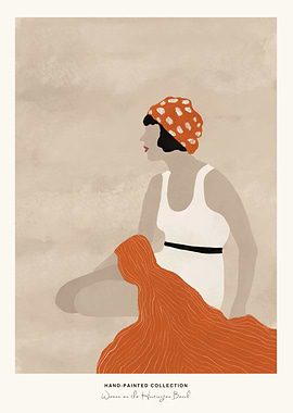 Woman on Huntington Beach Art Print