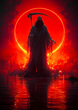 Grim Reaper in Red Circle