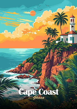 Cape Coast Ghana Travel Poster