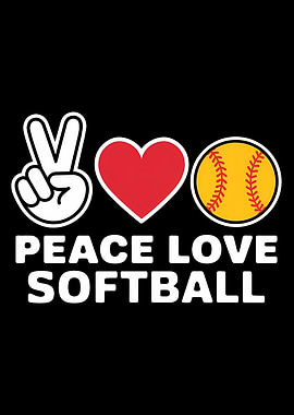 Peace Love Softball Graphic