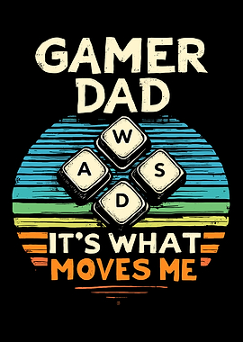 Gamer Dad WASD Keys Design