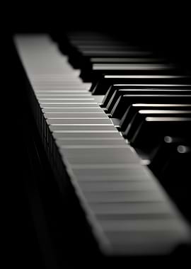 Piano Keys in Black and White
