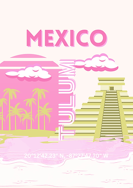 Mexico Tulum Travel Poster