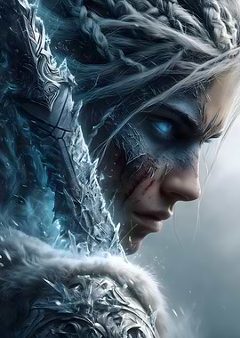 Ice Warrior Woman Portrait